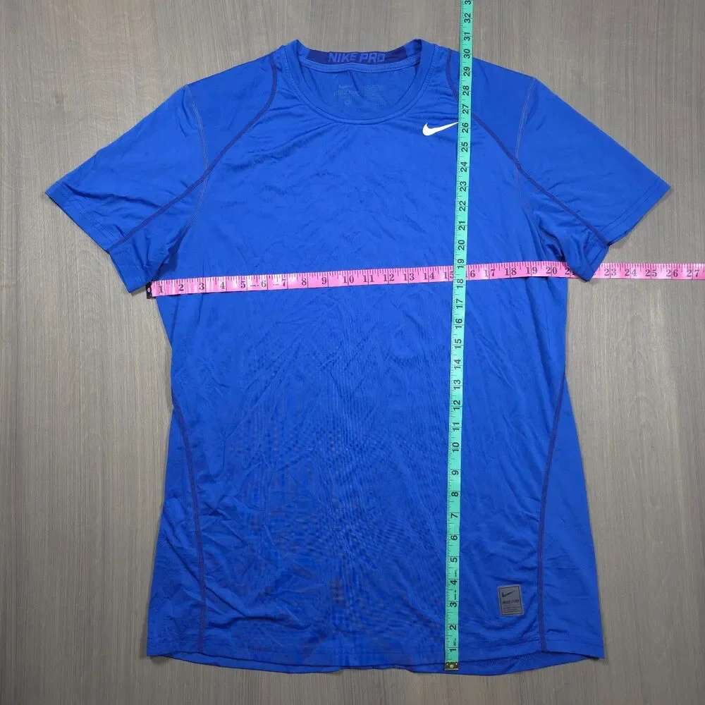 Nike Pro Dri FIT Royal Blue Short Sleeve Men's Shirt Size Large